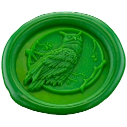 Owl on Branch 3D  'Peel and Stick' Wax Seal